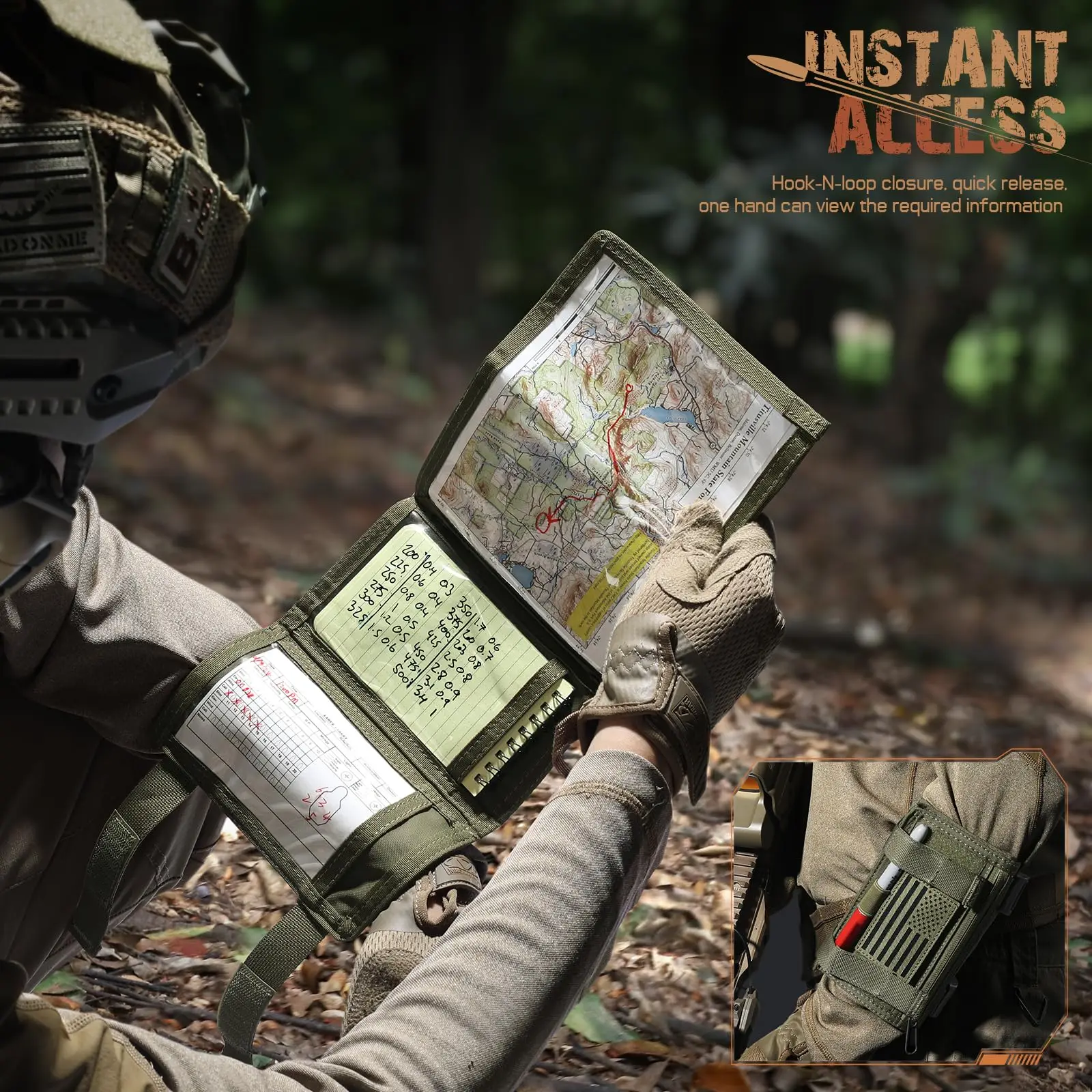 Map Case Tactical Arm Sleeve QB Wristband Tactical Armband Pouch Military Card Holder for Shooting Rescue Field Measurement