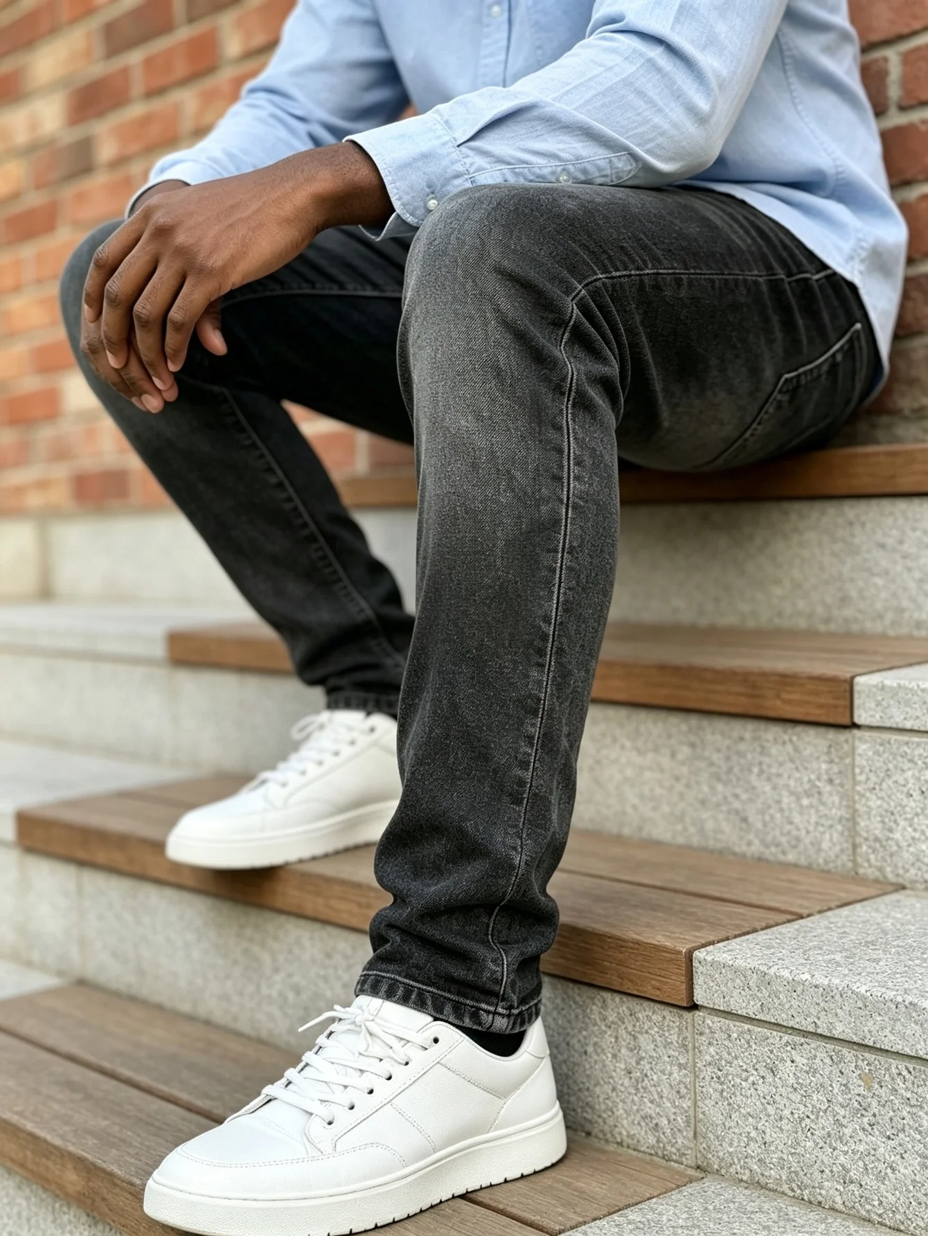 Street Skate Core Y2K Trendy American Street Medium Blue Wash Denim Trousers Simple Daily Matching Design, Heartfelt Anniversary