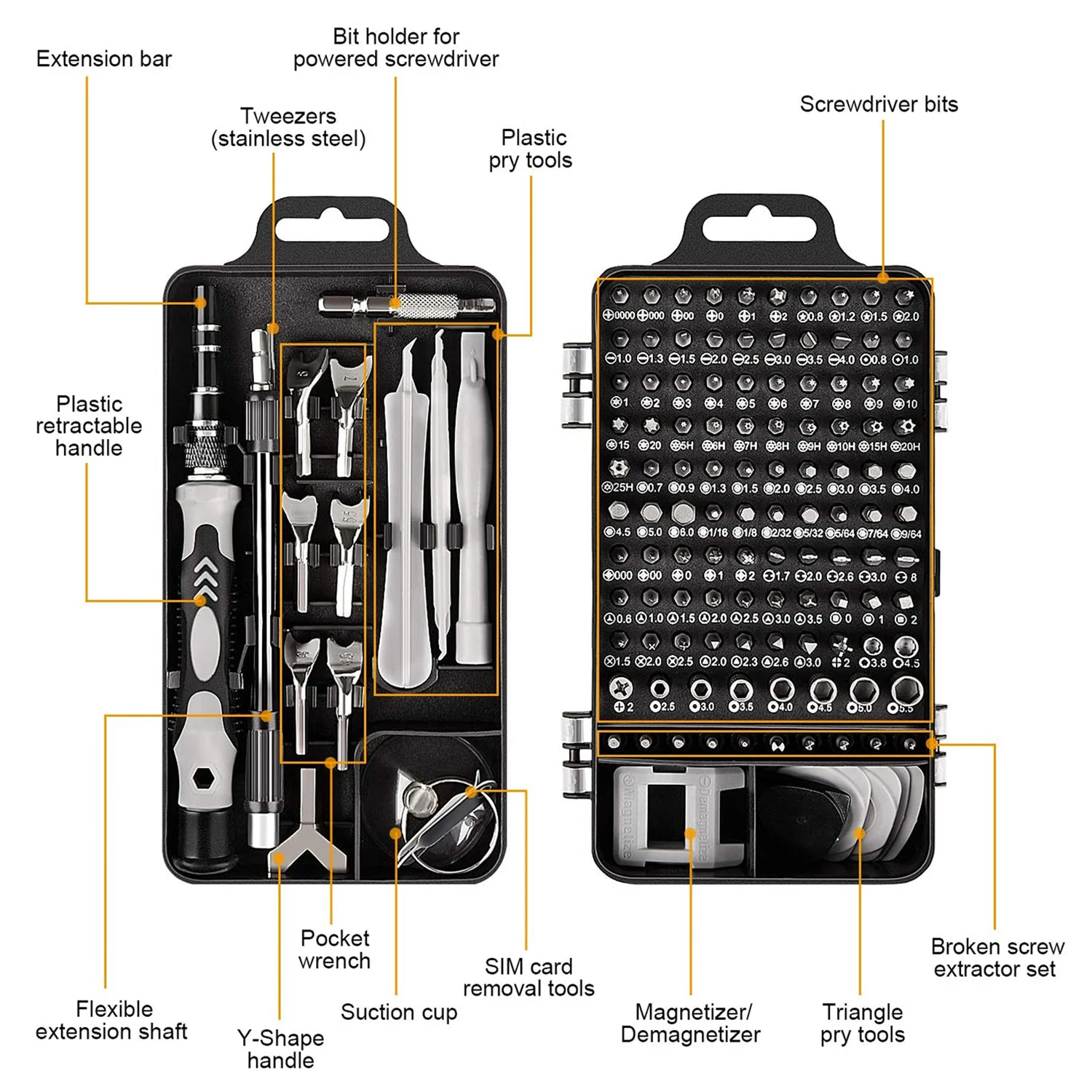 MODUS Metal Screw Machine With Magnetic, Professional Set Multi Repair Tool, Mobile Phone Repair, 135 in 1