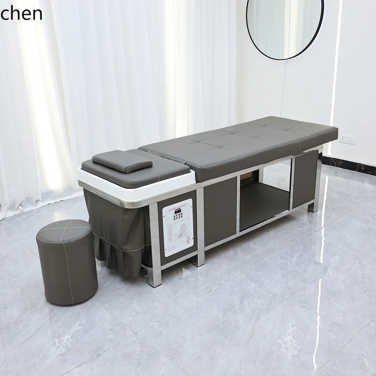 YFY  Shampoo Bed Water Circulation Steaming Hair Care Beauty Bed Stainless Steel