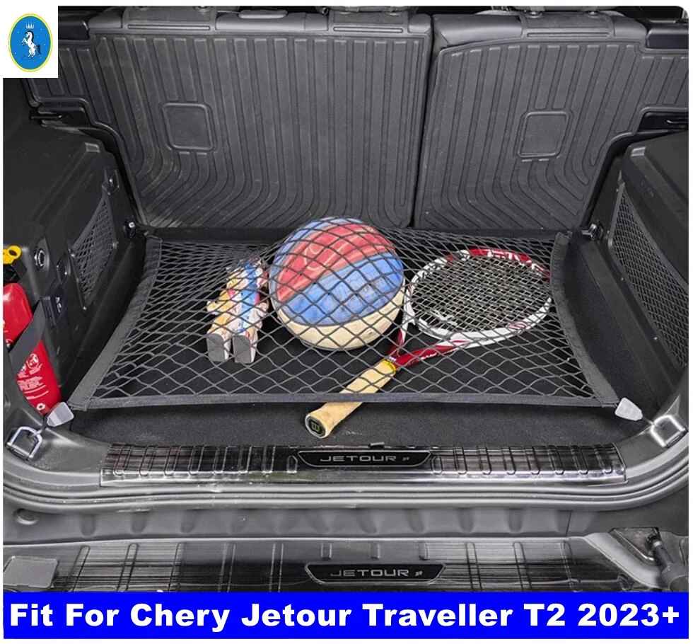 

For Chery Jetour Traveller T2 2023 2024 Car Rear Trunk Luggage Storage Container Cargo Elastic Mesh Net Kit Molding Accessories