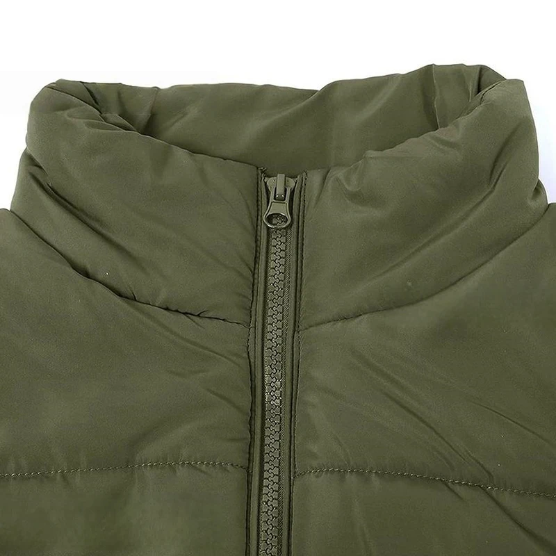Outono inverno feminino coletes acolchoados cor sólida vintage gola sem mangas zip-frente bolsos solto casual colete quente