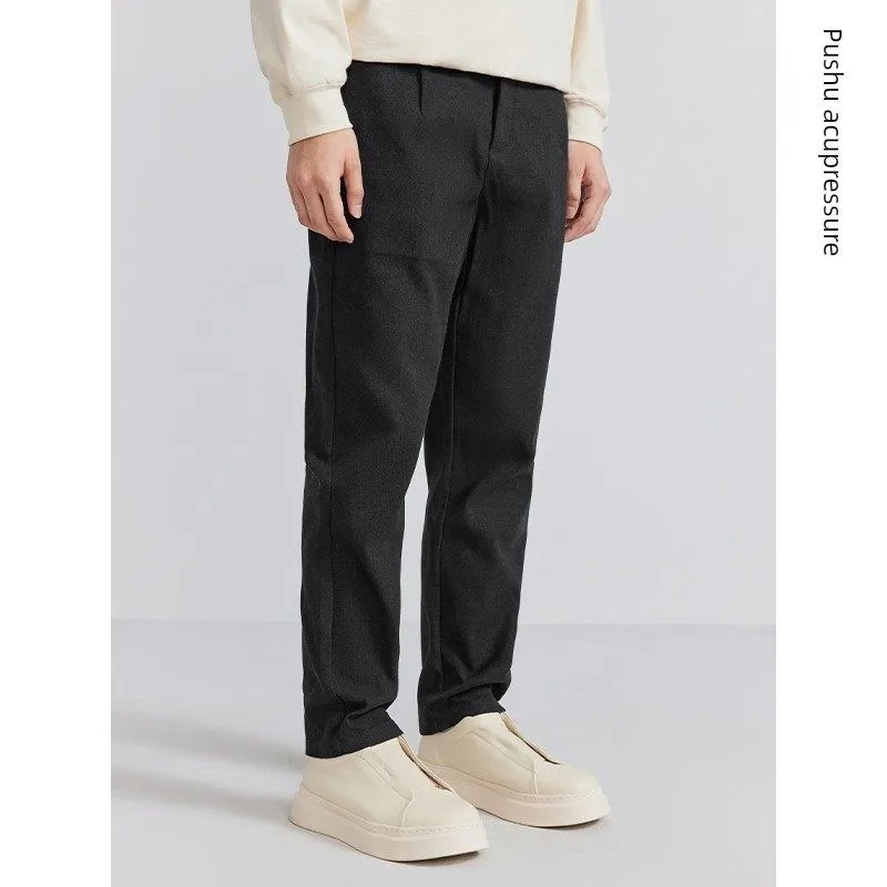 

Loose Bla Busin Trousers for Men Straight Faionable Casual Pants All-Match Autumn Winter New Arrival Korean Sle
