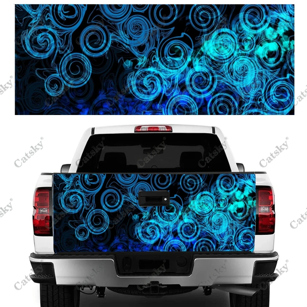 

Abstract Blue Print Car Tail Trunk Protect Vinly Wrap Sticker Decal Auto Hood Decoration Engine Cover for SUV Off-road Pickup