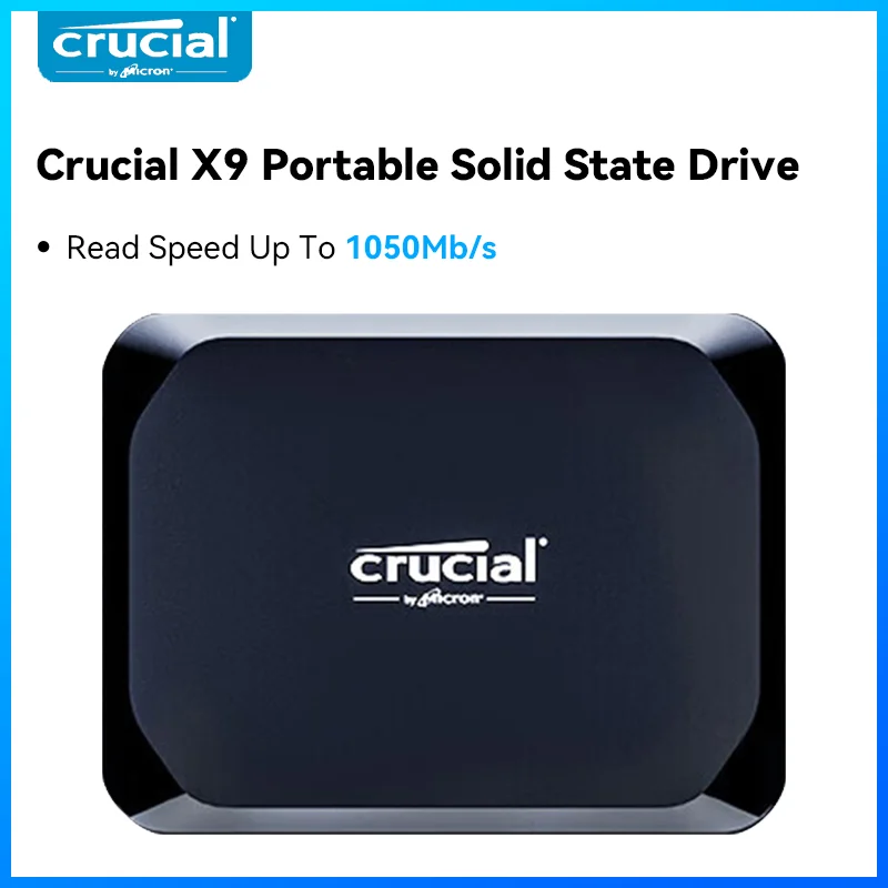 Crucial X9 Portable SSD Up To 1050MB/s 1TB 2TB 4TB Solid State Drive for PC PS5 PS4 MacBook Laptop XBOX External SSD