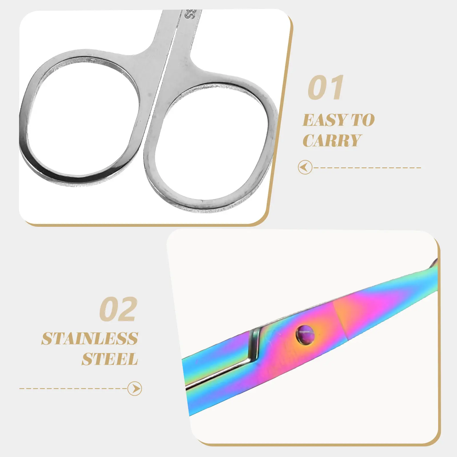 

2Pcs Nose Hair Scissor Set Round Tip Stainless Steel Multi-Purpose Trimming Tool for Nose Beard Eyebrow Facial Hair Grooming