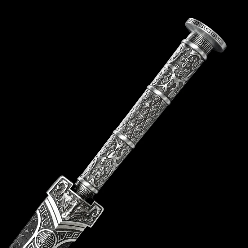 Chinese Kongfu Han Sword T10 Carbon Steel Blade Real Handmade Full Tang Sharp Ready Battle Metal Handle Ice Soul Warrior Katanas