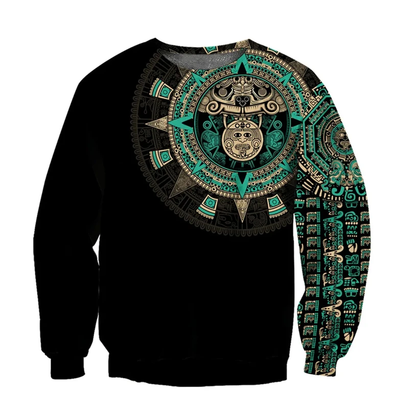 

Mexican Aztec 3D Print Pullovers For Men Clothes Mexico Culture Graphic Sweatshirts Casual Long Sleeve Male Streetwear Tracksuit