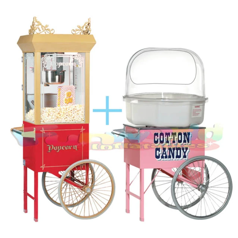 Carnival party supplies sugar floss maker popcorn machine with cotton candy