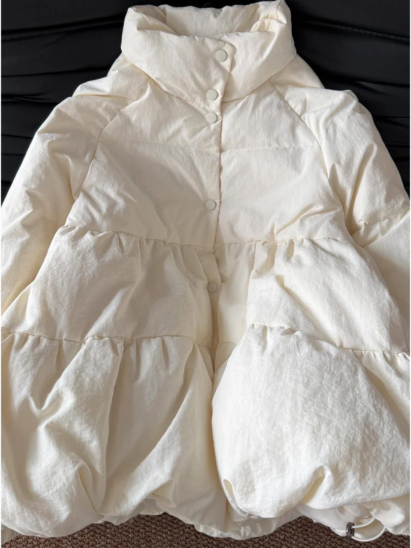 

Sli White Thiened, теплая хлопковая куртка или стеганая зимняя верхняя одежда, корейское пальто небольшого размера, свободное пальто