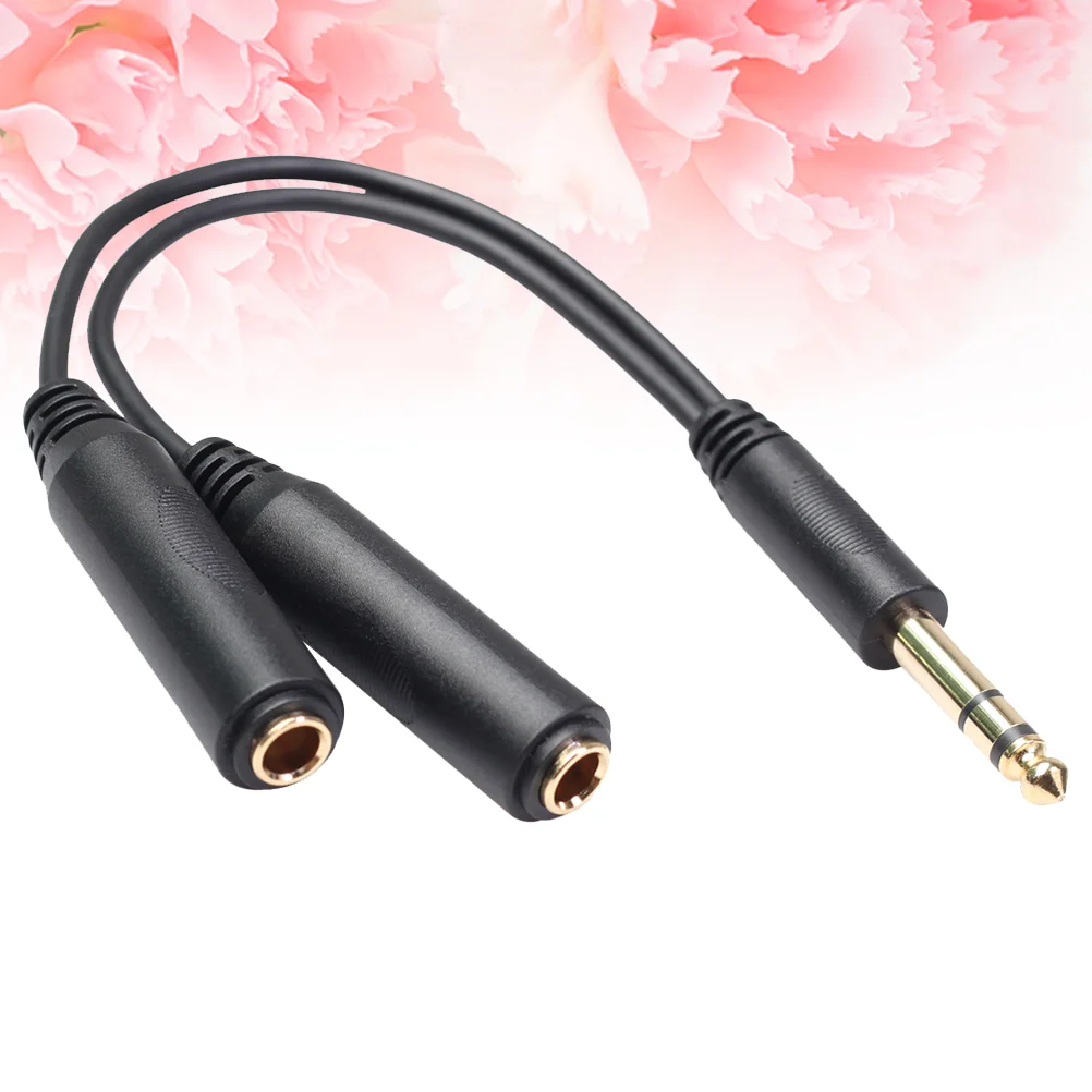 6 35mm 635 Stereo Large Three-Core One Male and Two Female Audio Adapter Cable Earphone Y Splitter Connected Cord to Laptop