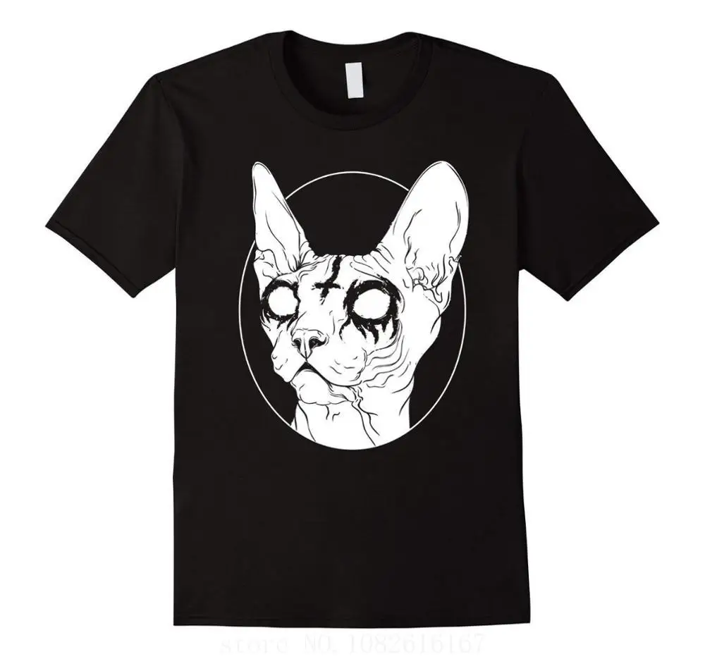 T Shirts harajuku tees Black Metal Sphynx Cat I Goth and Death Metal  New Fashion Summer Cotton Male Designing Online