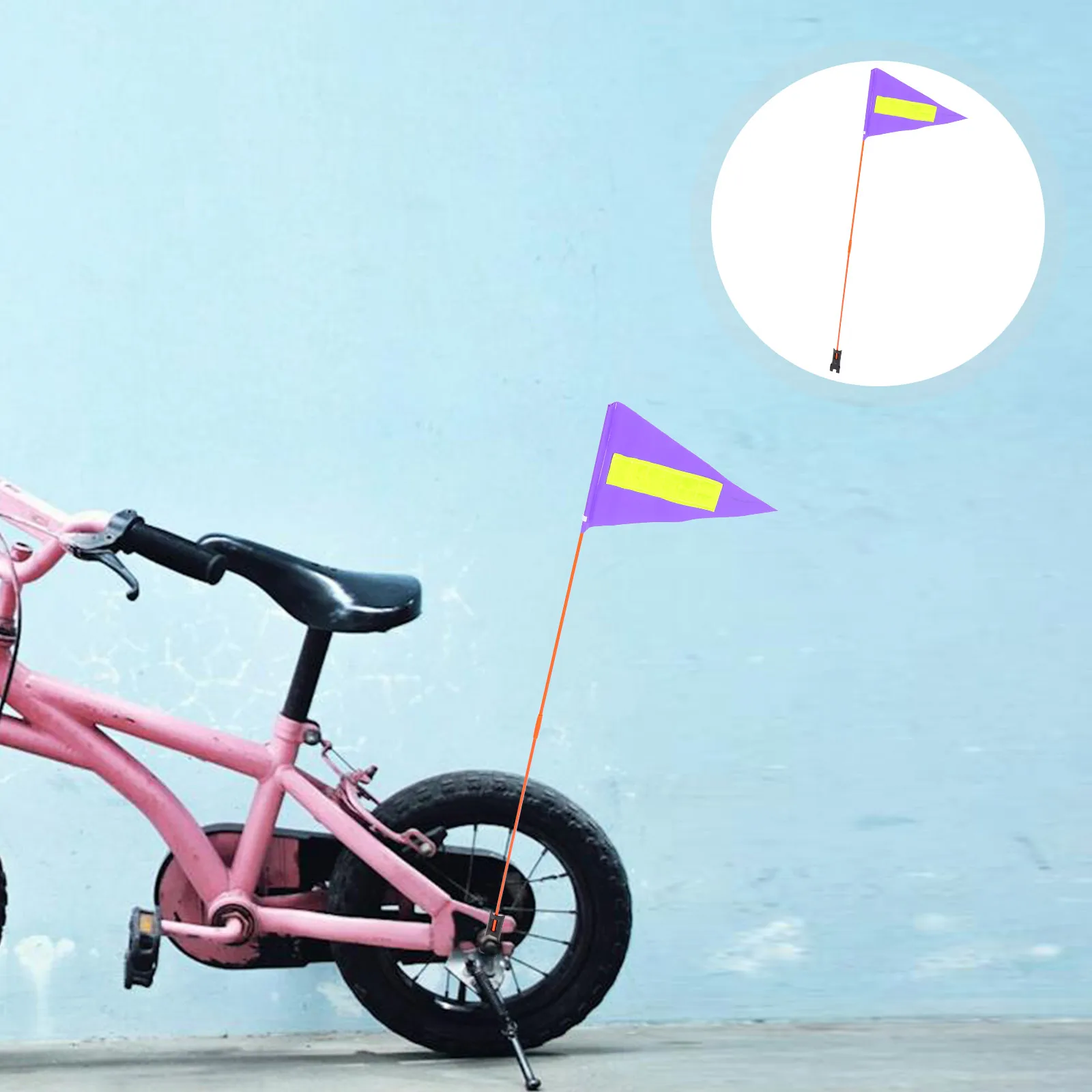 

1 Set Adjustable Height Flag For Scooter Bike Stroller Go Kart Wheelchair High Visibility Reflective Safety Flag Kids Bicycle
