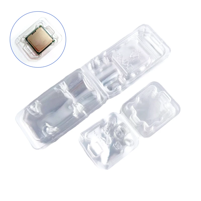 10pcs Storage Boxes Clamshell Case CPU Box Plastic Protection For Intel AMD 775/1155/i3/i5/i7/940/AM4 IC Chipset Transparent Box