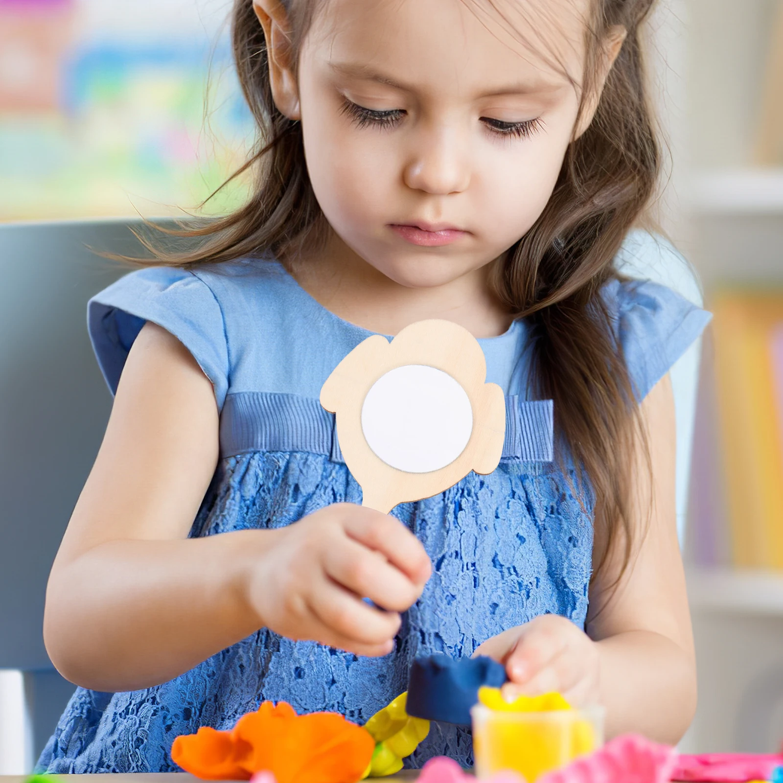10 stuks DIY handgemaakte houten spiegels onafgewerkt mooie handspiegel voor kaptafel ambachtelijke accessoire kinderspiegel