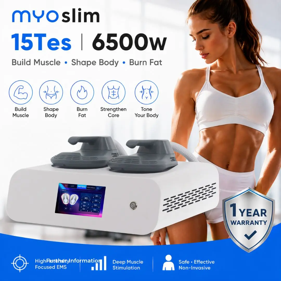MYOslim EMS Body Sculpt Machine 6500W 15Tes Muscle Stimulation Beauty Equipment for Waist Hip Abdomen Body Shaping Care