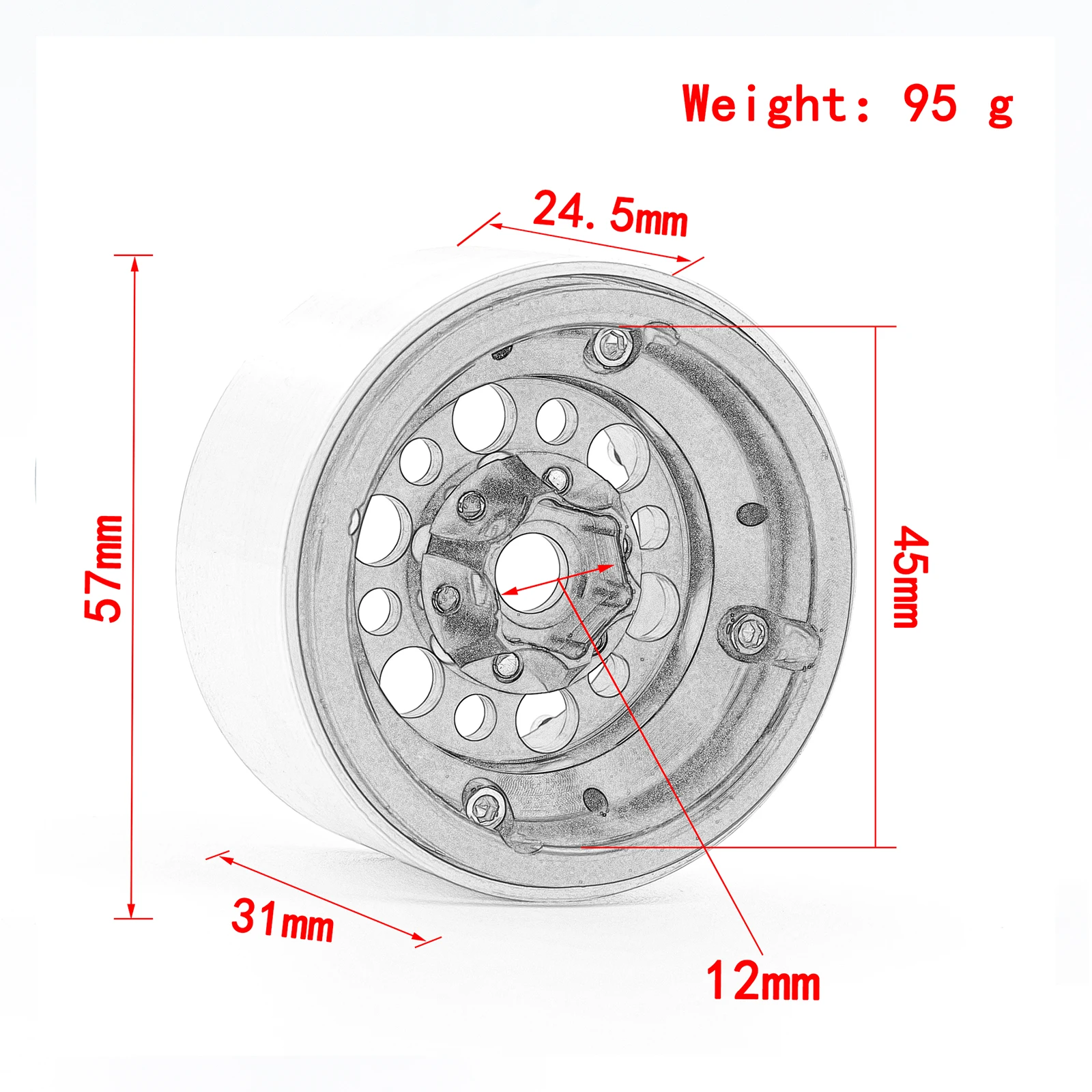 4PCS Metal 1.9\