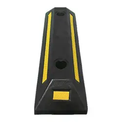 Parking Stop Heavy Duty Rubber Parking Curb Guide With Yellow Reflective Tape Parking Gadgets For Car Parking Block Parking Aid