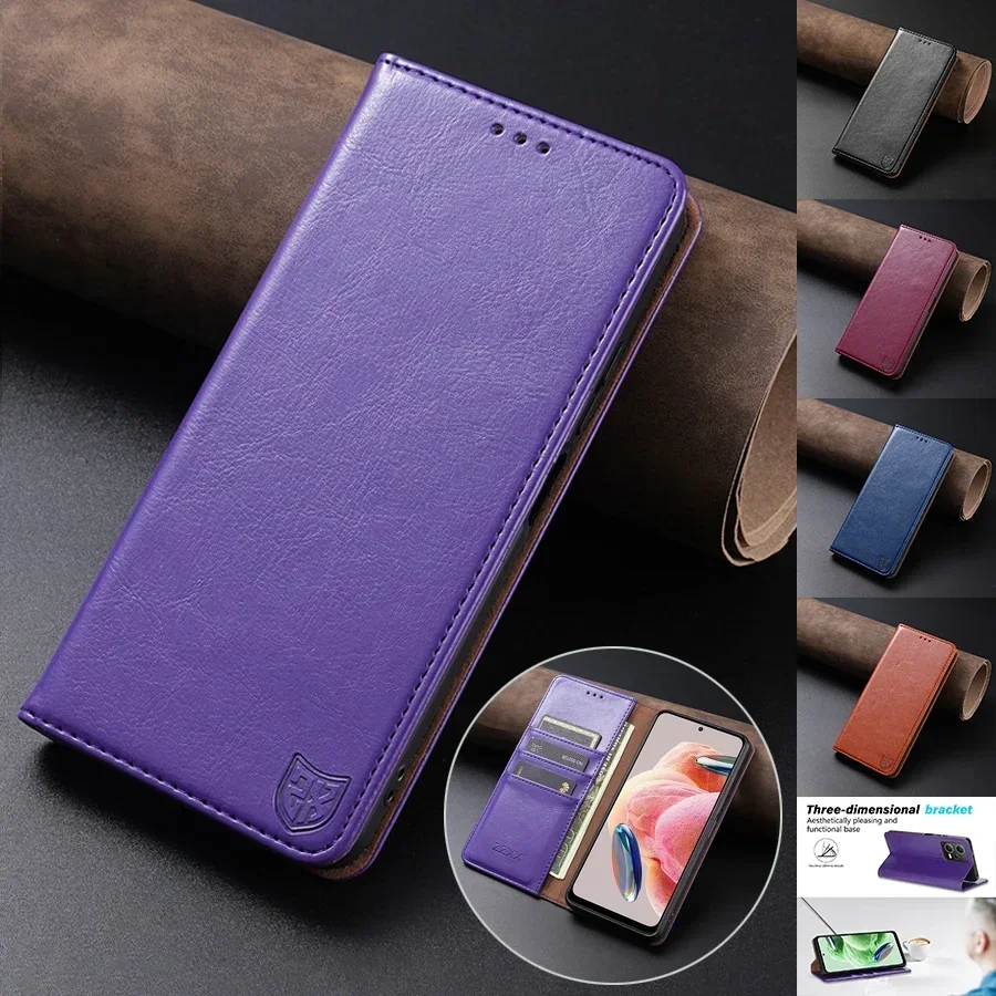 

Wallet Skin Friendly Card Slot Magnetic Flip Leather Case For Xiaomi Redmi Note 13 Pro 12S 11 10 9 Pro 8T 7 13C 12 12C 10C 13T