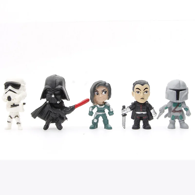 14pcs/set Darth Vader The Manda lorian DIN DJARIN Baby Yoda Skywalker R2-D2 C-3PO BB-8 Action Figure Movie Cartoon PVC Model