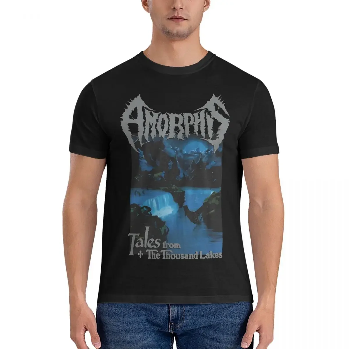 Queen Of Time Men's Heavy Metal Band T-Shirt Amorphis Funny Pure Cotton Crewneck T-Shirt Short Sleeve Summer Clothes