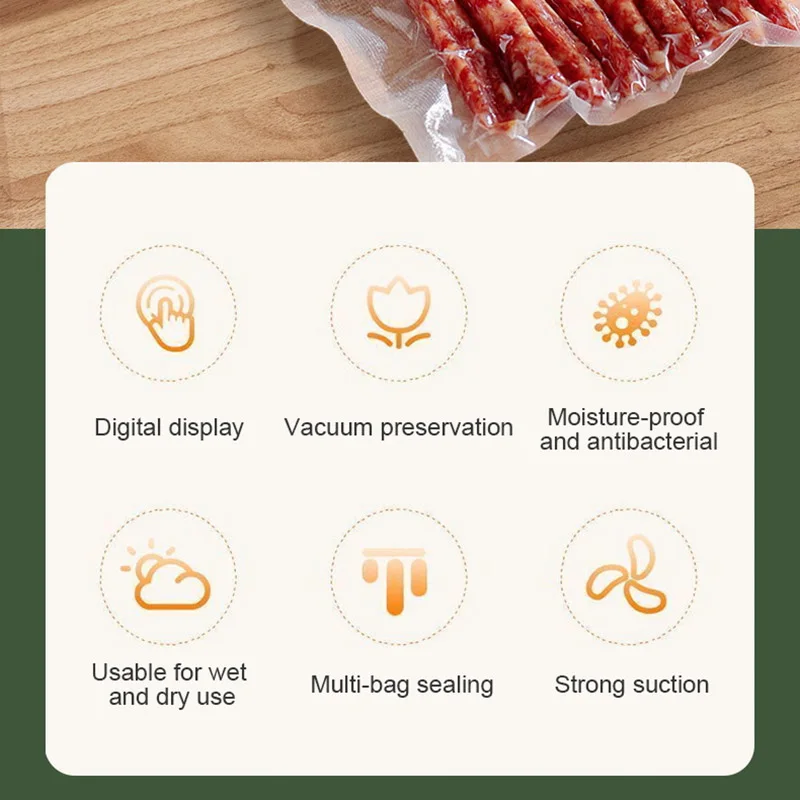 Xiaomi youpin máquina seladora a vácuo de alimentos, operação inteligente com um clique com 20 sacos, forte potência de sucção para armazenamento de alimentos, novo