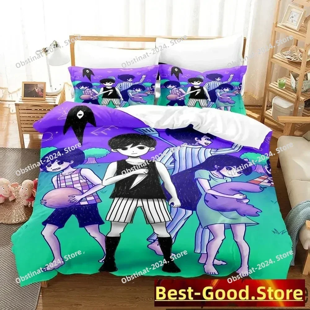 3D Print Anime Omori Bedding Set Boys Girls Twin Queen King Size Duvet Cover Pillowcase Bed boys Adult Home Textileextile