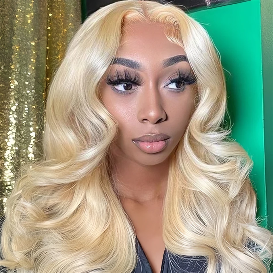 Blonde 613 Colored Body Wave 13x6 Lace Front 200 Density 30 Inch Preplucked Wigs 100% Human Hair 13x4 Lace Frontal Wig for Women