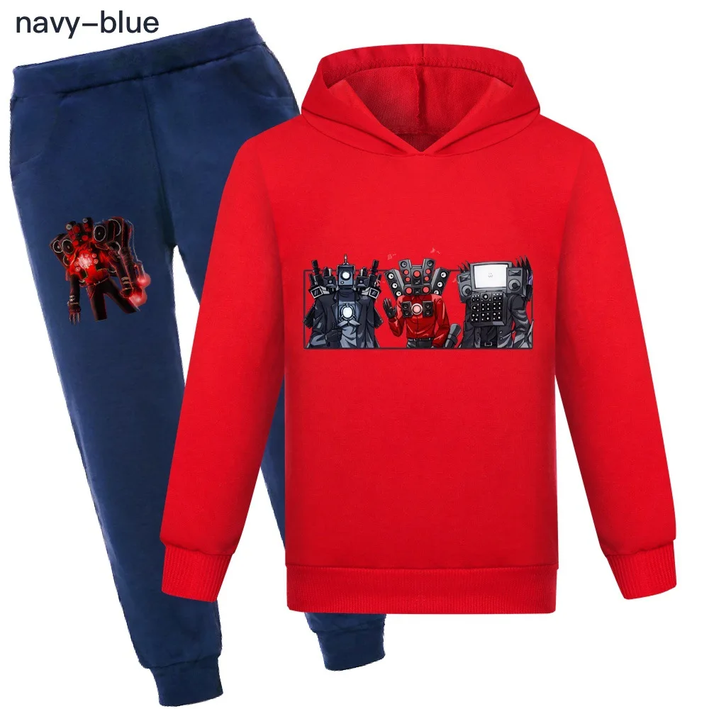 

Game Skibidi Toilet Clothes Kids Hoody Sweatshirt + Jogging Pants 2pcs Sets Boys Cartoon Hoodies Teenager Girls Casual Outfits