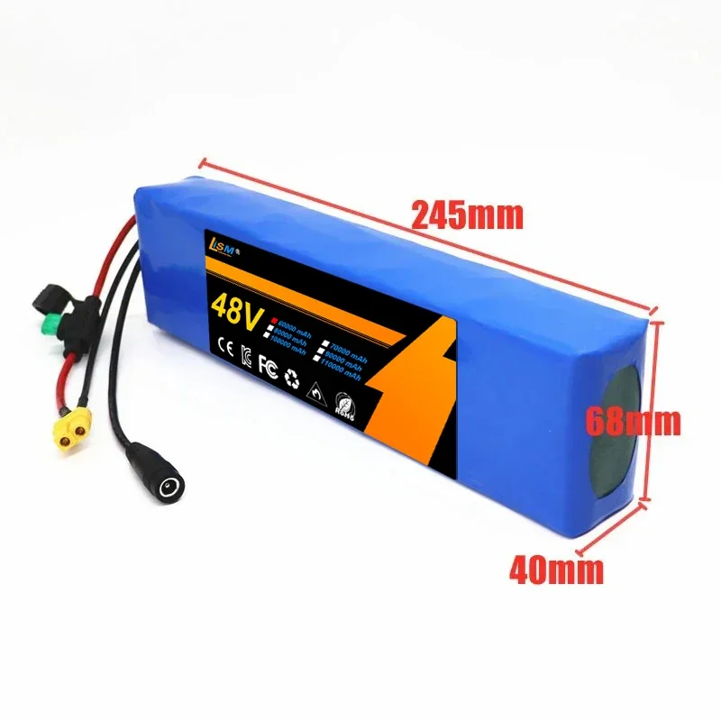 13S2P Battery 48v 100Ah 18650 Lithium Ion Battery Pack 13S2PConversion Kit Bafang 1000w give54.6Vchargers