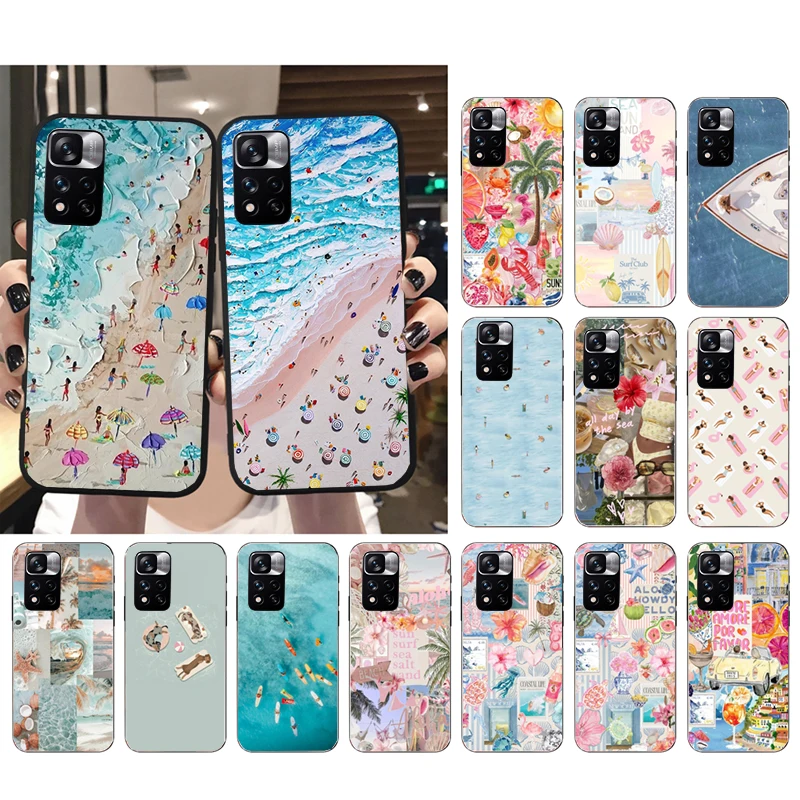 

Phone Case For Xiaomi Poco C71 15T 14T Pro Redmi note 15 14 14 13 Pro Redmi A5 15C 13C Summer Travel Girl Beach Swimming
