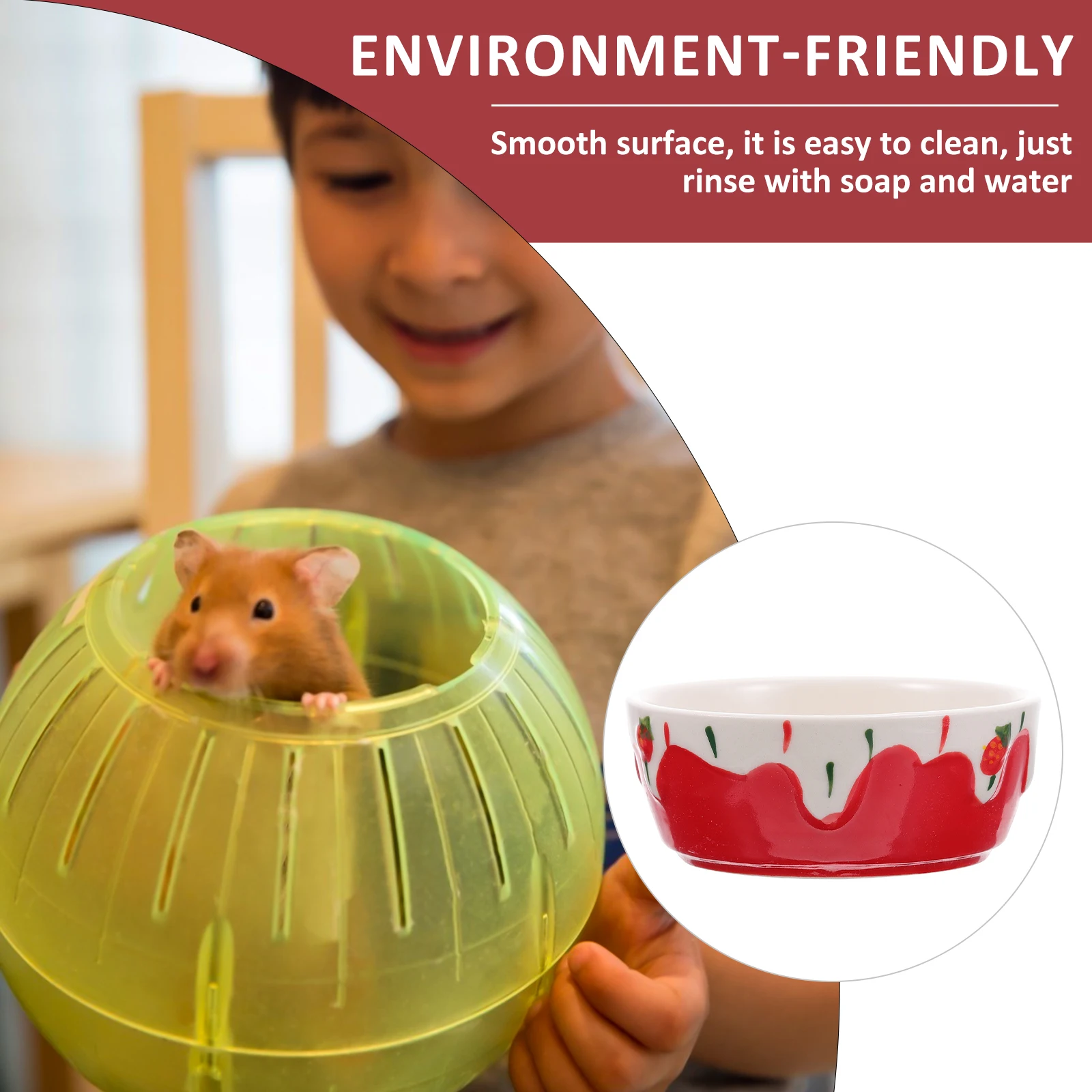

1Pcs Small Pet Ceramic Bowl User Friendly Design Stable Base Easy Clean Suitable for Hamster Rat Chinchilla Hamster Ceramic Bowl