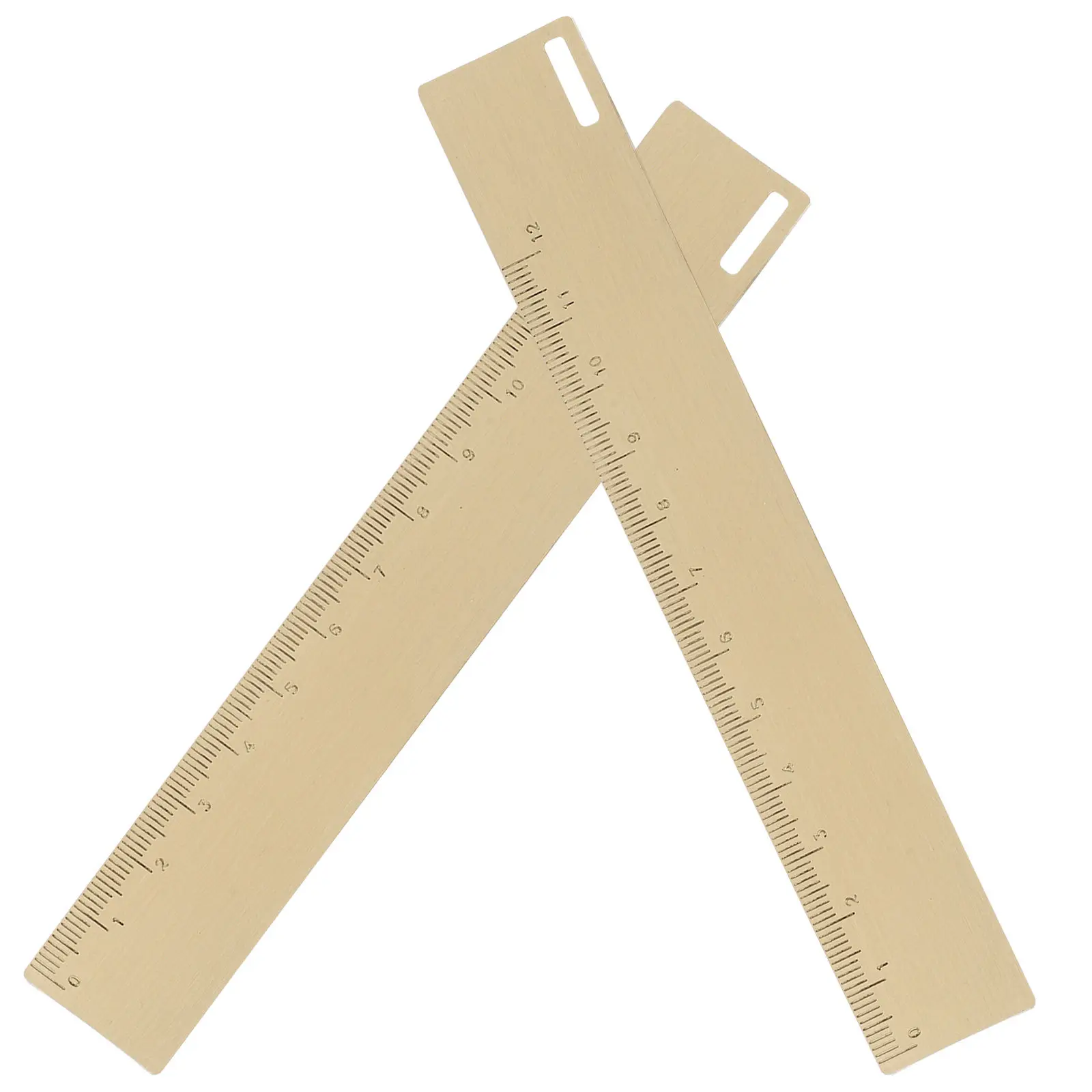 2Pcs Exquisite Metal Bookmark Ruler Portable Lightweight Straight Ruler for Students Math Studying Drawing Rulers for Class