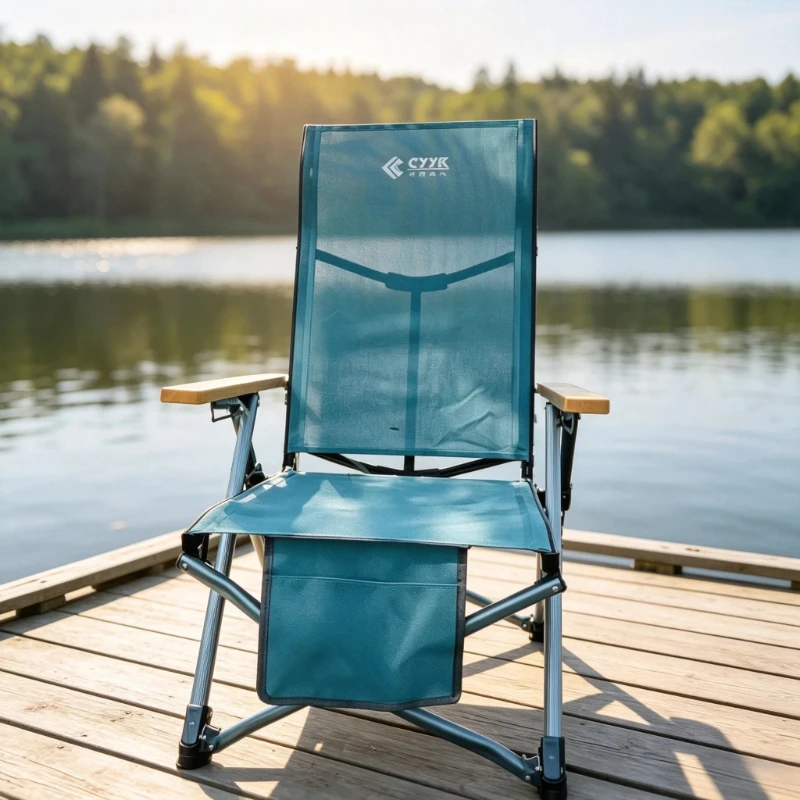 Fully Collapsible Fishing Chair Reclining Comfort Breathable Mesh Portable Terrain Heavy Duty Folding Seat for Outdoor Camping