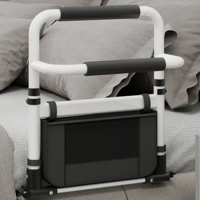 

Bedside Assist Rail for Elderly with Adjustable Height Double Handle Support Wide Guard Design and No Drill Installation