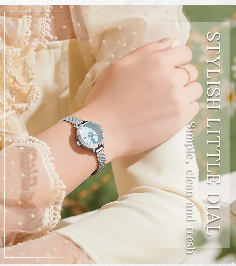 SANDA 1113 orologio al quarzo da donna semplice creativo rotondo cinturino in pelle marrone oro rosa per orologio da donna ragazza