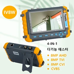 Tragbarer cctv tester iv8w 8mp ahd/cvi/tvi mini monitor kameras tester hdmi vga eingang video kabel sicherheits kamera tester