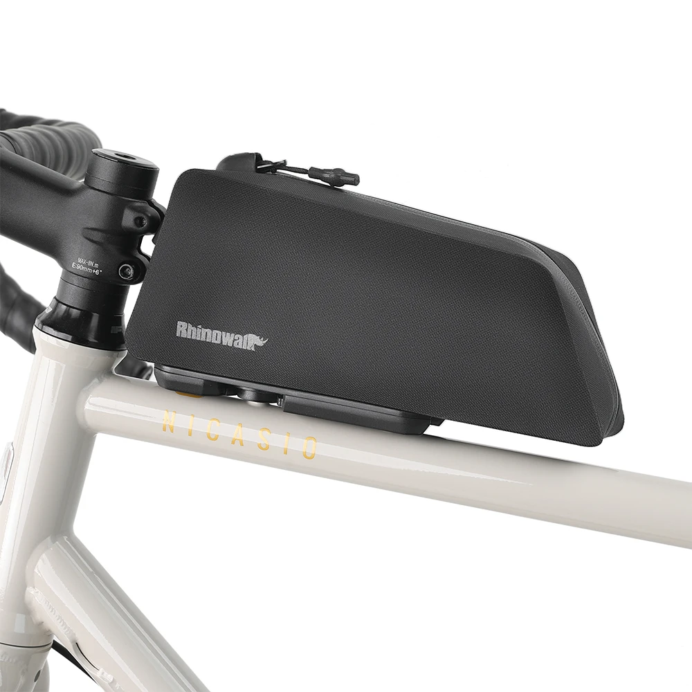 Rhinowalk Fahrrad-Oberrohrtasche, 100 % wasserdicht, Fahrradtasche für vorne, schnelle Installation/Entfernung mit UFO-Scheibe für Rennräder und Gravelbikes