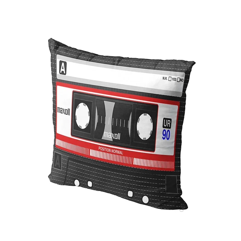 

Vintage cassette music tape pillowcase Fun design sofa cushion cover Embrace pillowcase Wedding party bedroom home decor