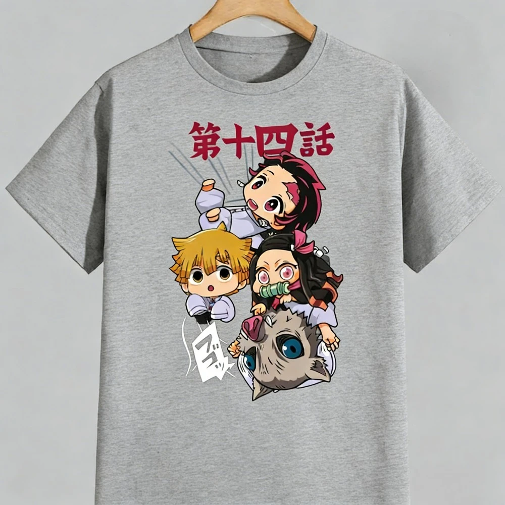 Nezuko Kamado Pure Cotton Men's and Women's Same T-shirt 2026 Summer Anime Printed Loose Casual Parent Child Top