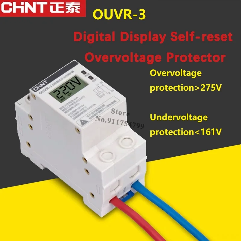 

Chint OUVR-3 Digital Display Self-Reset Overvoltage Protector Circuit Breaker Protection Switch Rated Voltage AC230v