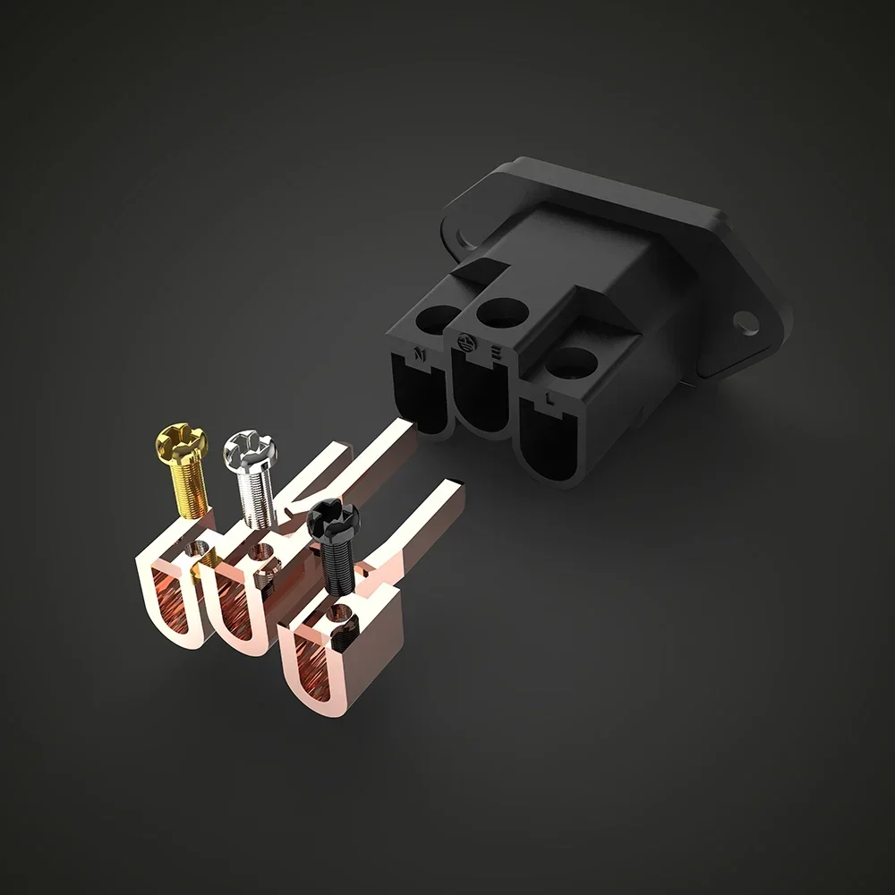 Viborg VI-06BC Audio Grade Pure Red Copper IEC Inlet Socket Plug Jack High Fidelity Connectivity Pure Copper IEC Cable
