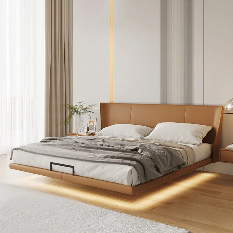 Italian minimalism, modern simplicity of the suspended bed