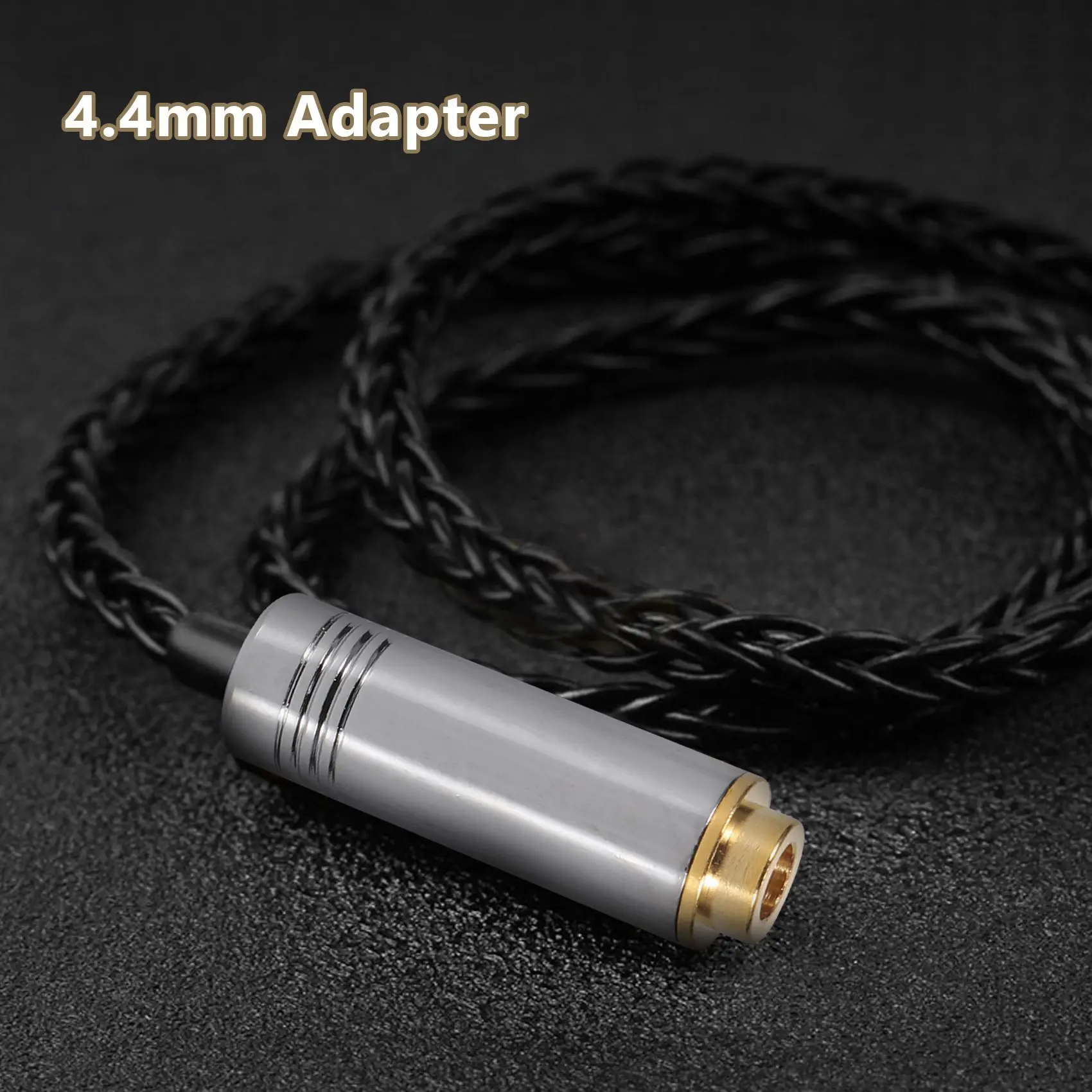 Female Jack Audio Plug Balanced Stereo Earphone 4.4mm 5 Pole Metal Adapter Wire Connector for Headphone Silver