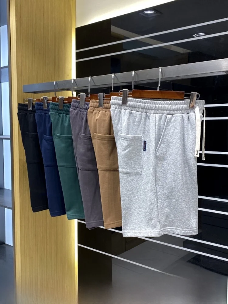 American Retro Style Men's Comfortable Breathable Fleece Lined Straight Leg Casual Shorts Summer Fashion Urban Outdoor