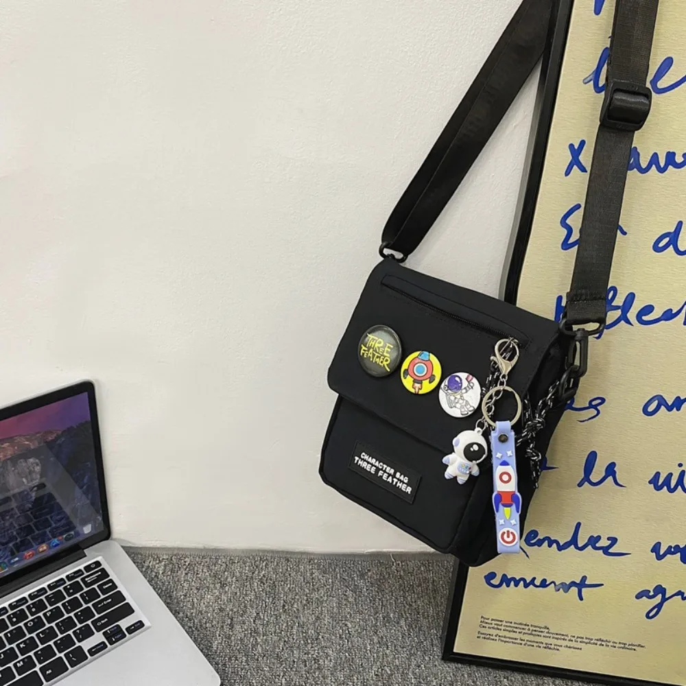 

Mini Quick-dry Canvas Shoulder Bag Harajuku Pendant Men Crossbody Bag Korean Style Coin Pouch Mobile Phone Pack Travel