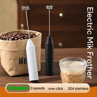 Handheld Egg Beater 3 Speeds Electric Milk Frother USB Rechargeable Foam Maker Mixer Coffee Drink Frothing Wand Foamer Kitchen