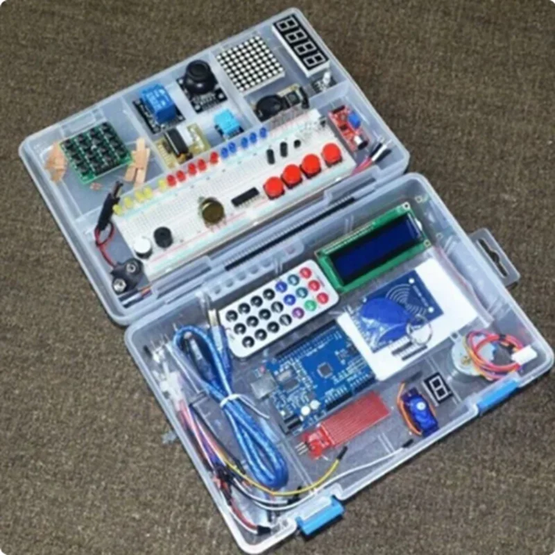 Kit de iniciación RFID para Arduino UNO R3, sistema de circuitos, versión mejorada de aprendizaje Suite, con caja de venta al por menor