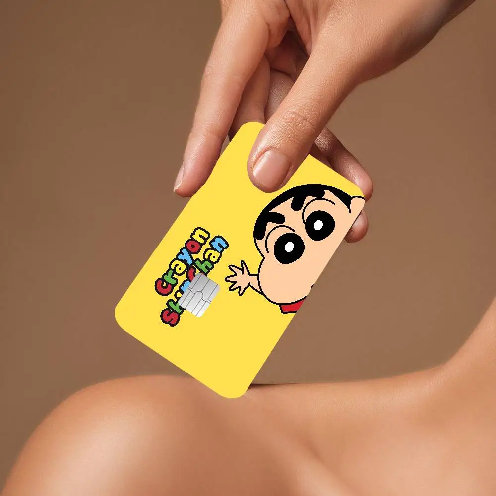 Cartoon Crayon Shin-chan Anime Spend Or Save Funny Shell On Off Ultra Thin No Fade Sticker Skin Cover Film For Debit Credit Card