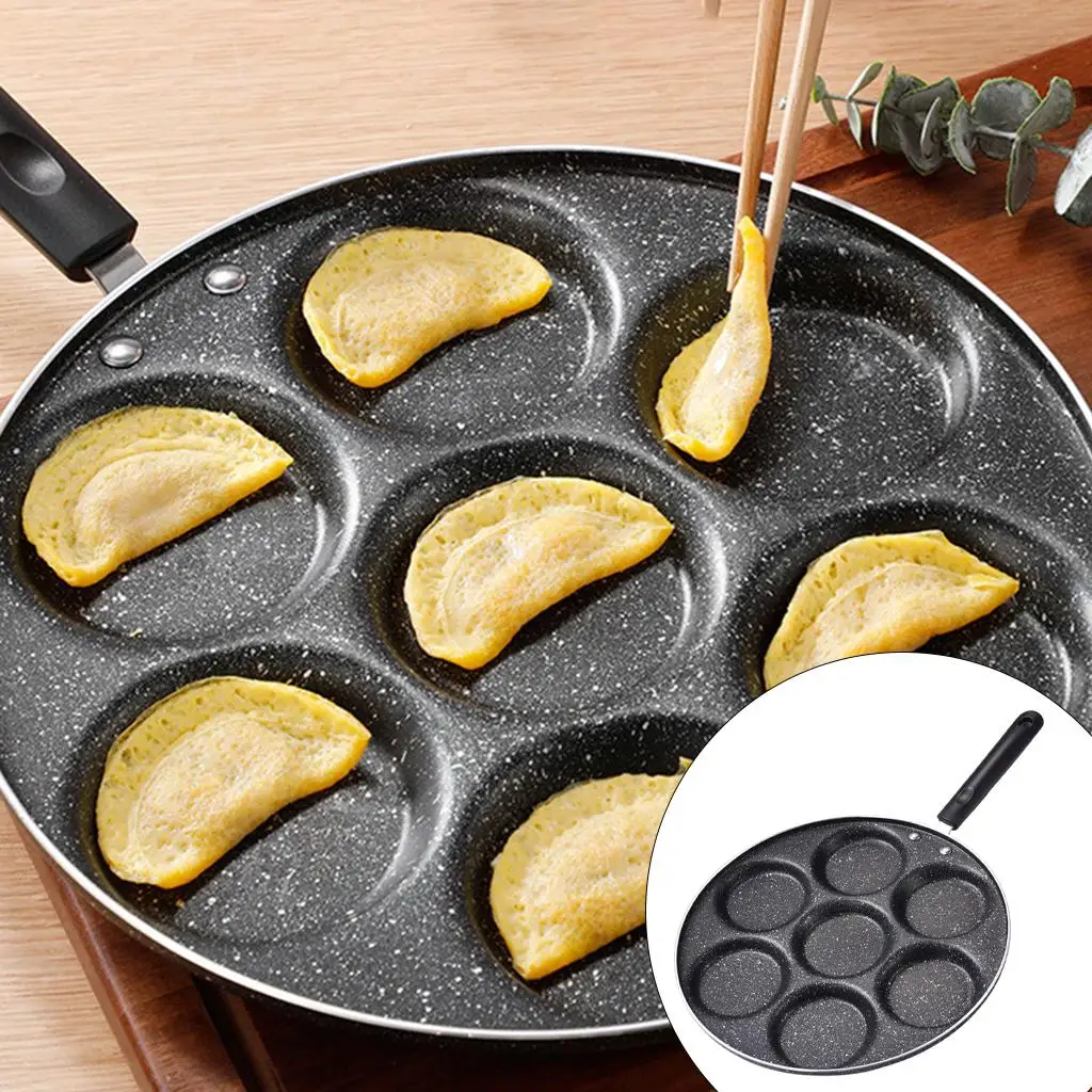 7 Hole Frying Pan Non Stick Breakfast Burger Egg Pancake Maker Omelet Pan